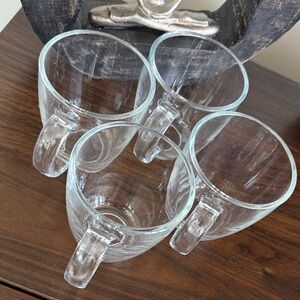 ✨Elegant Clear Glass Coffee Mugs Set